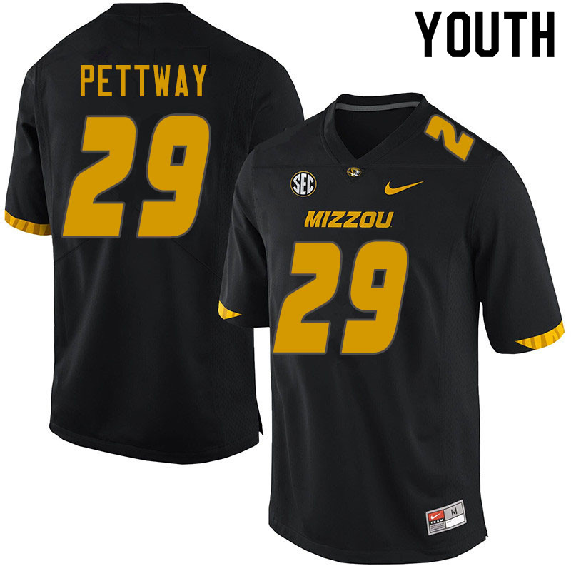 Youth #29 Jamie Pettway Missouri Tigers College Football Jerseys Sale-Black